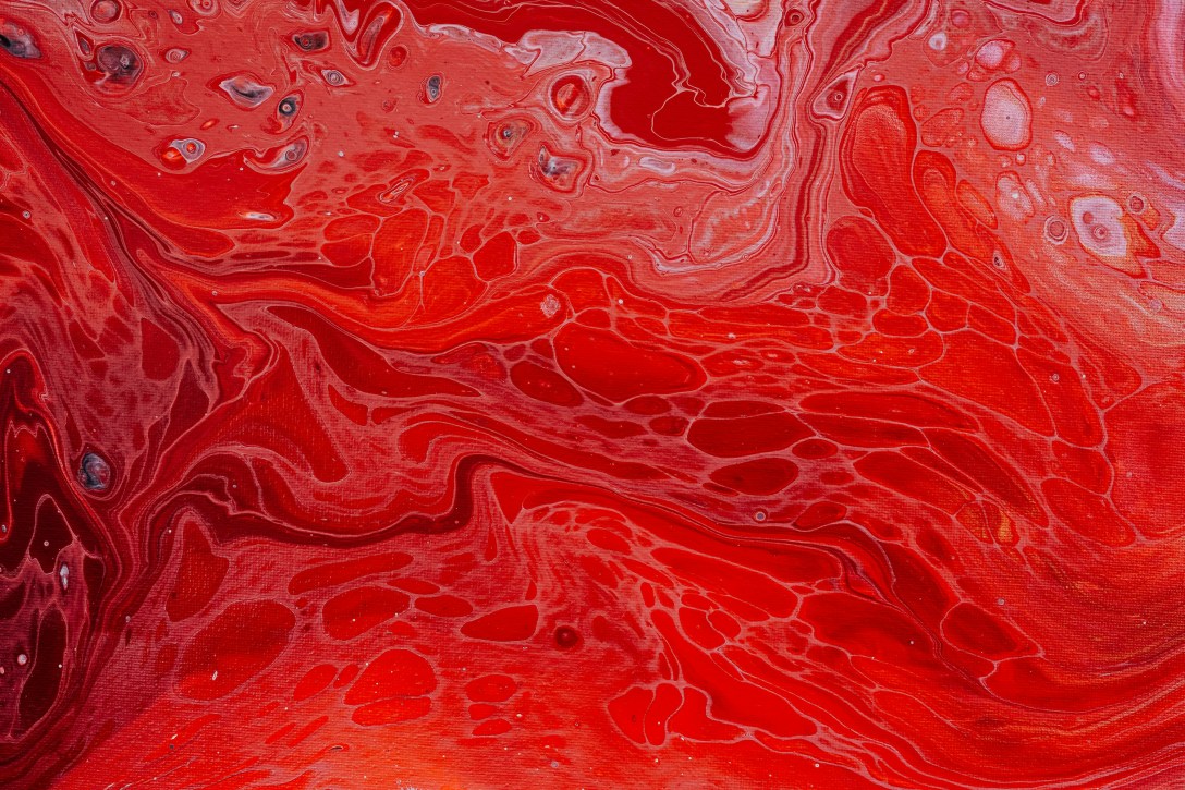 Abstract art of red swirls of various shades