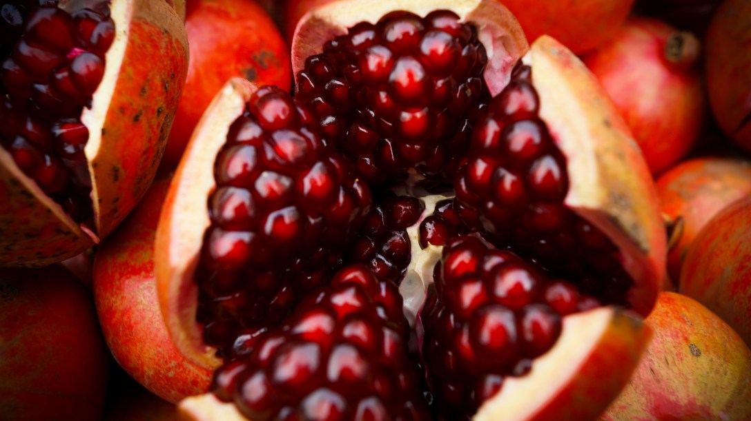 An open pomegranate